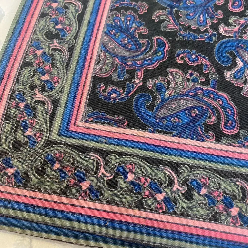 Set of 8 Cotton Placemats Block Printed Made in India Paisley Colorful